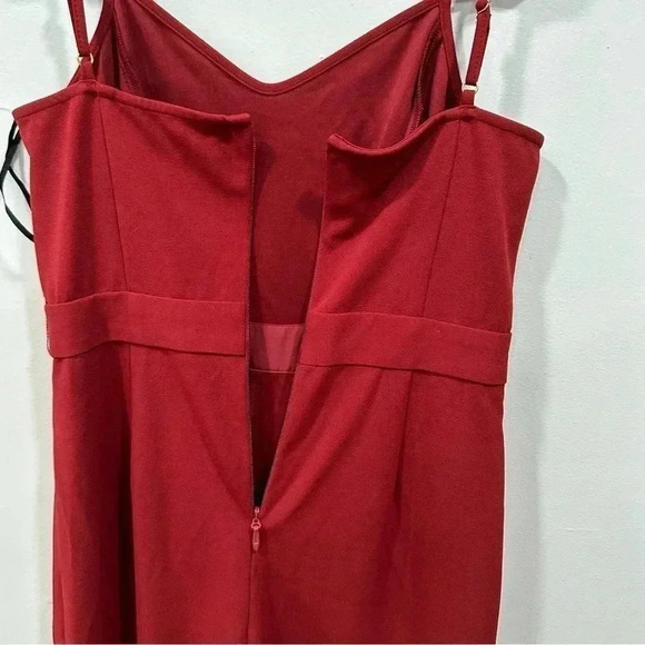 ๐ Rachel Rachel Roy lona Sweetheart Neck Flutter Sleeve Jumpsuit Red Medium - Picture 7 of 10